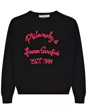 Черный джемпер с принтом цвета фуксии Philosophy детский