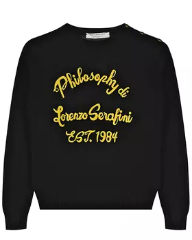 Черный джемпер с принтом желтого цвета Philosophy детский