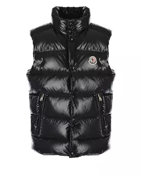 Черный глянцевый жилет Moncler детский