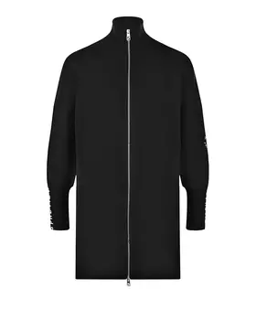 Черный кардиган с застежкой на молнию 5 Preview