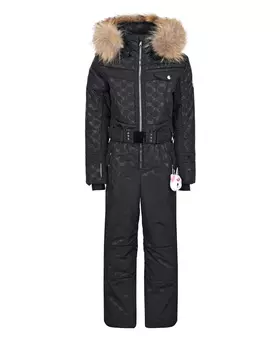 Черный комбинезон с меховой отделкой Poivre Blanc детский