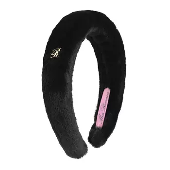 Черный ободок из эко-меха Miss Blumarine детский