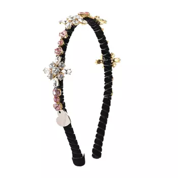 Черный ободок с крупными стразами Monnalisa детский