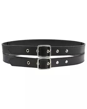 Черный ремень с двойной застежкой Philosophy Di Lorenzo Serafini