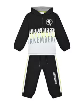 Черный спортивный костюм с контрастной вставкой Bikkembergs детский