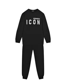 Черный спортивный костюм с принтом "icon" Dsquared2 детский