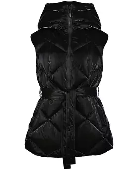 Черный стеганый жилет с капюшоном Freedomday