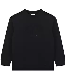 Черный свитшот с логотипом в тон Fendi детский