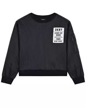 Черный свитшот с патчем DKNY детский