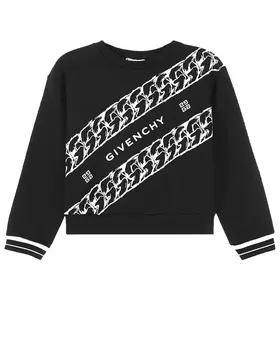 Черный свитшот с принтом "цепи" Givenchy детский