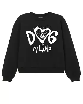 Черный свитшот с принтом "DG Milano" Dolce&amp;Gabbana детский