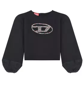 Черный свитшот с рукавами-фонариками Diesel детский