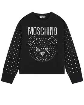 Черный свитшот со стразами Moschino детский