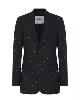 Черный жакет со стразами MSGM