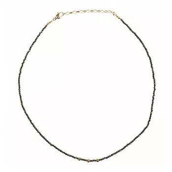 Чокер из камня пирит с бусинами из латуни I Love Cameo