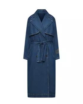 Двубортный джинсовый тренч, синий Iceberg