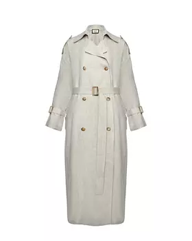 Двубортный льняной тренч Shatu