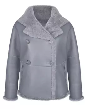 Двусторонняя дубленка серого цвета Plooml детская