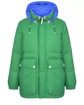Двухсторонняя сине-зеленая куртка-пуховик Yves Salomon
