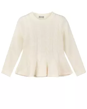 Джемпер из шерсти молочного цвета IL Gufo детский