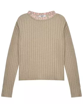 Джемпер крупной вязки с лого MSGM
