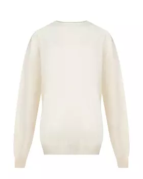 Джемпер молочного цвета из шерсти и кашемира Dan Maralex