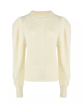 Джемпер молочного цвета с объемными рукавами Forte dei Marmi Couture