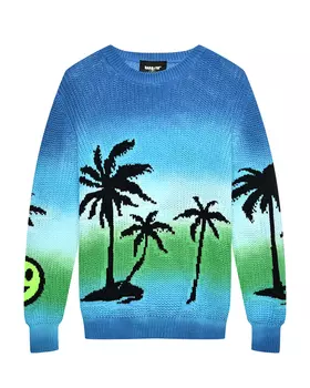 Джемпер, принт градиент и пальмы Barrow