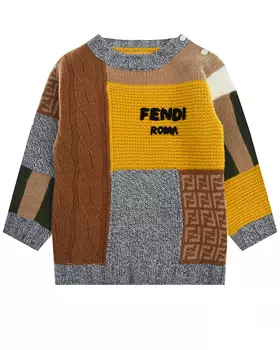 Джемпер в стиле пэчворк Fendi детский