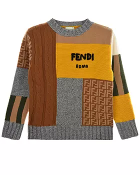Джемпер в стиле пэчворк Fendi детский
