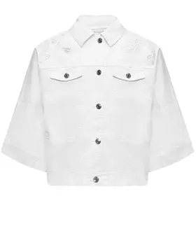 Джинсовая куртка с кружевной отделкой Ermanno Scervino