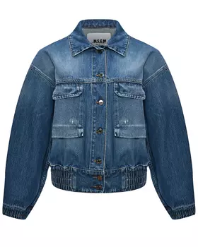 Джинсовая куртка с накладными карманами MSGM