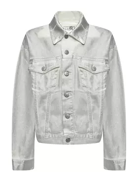 Джинсовая куртка серебристого цвета MM6 Maison Margiela