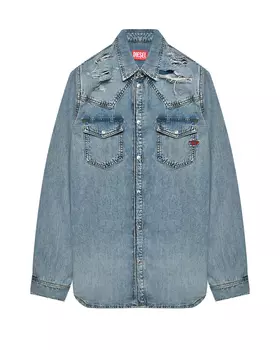 Джинсовая рубашка с разрезами Diesel