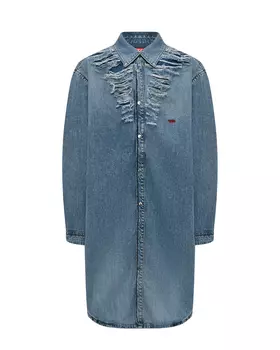 Джинсовое платье-рубашка с разрезами Diesel