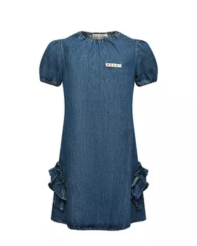 Джинсовое платье с рукавами-фонариками MARNI