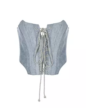 Джинсовый корсет со шнуровкой ALINE