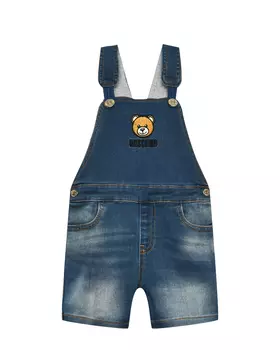 Джинсовый полукомбинезон с патчем "медвежонок" Moschino