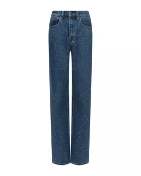 Джинсы cо стразами прямые, тёмно-синие Ksubi