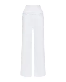 Джинсы для беременных широкие прямые, белые Pietro Brunelli