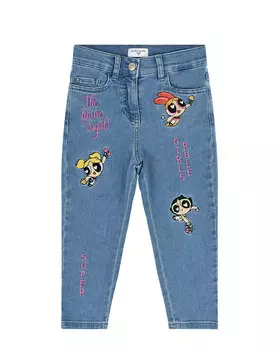 Джинсы с декором "Powerpuff girls" Monnalisa детские