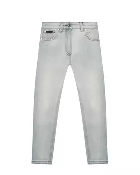 Джинсы с лого, голубые Dolce&Gabbana