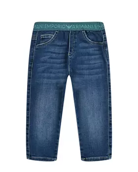 Джинсы с поясом на резинке Emporio Armani