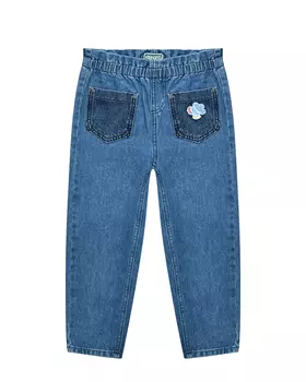 Джинсы с талией на резинке, синие KENZO