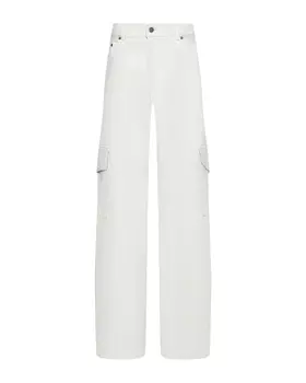 Джинсы широкие карго, белые HAIKURE