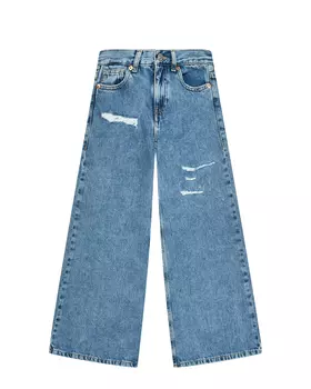 Джинсы свободного кроя с разрезами MM6 Maison Margiela