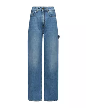 Джинсы свободные вареный деним, синие HAIKURE