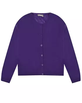 Фиолетовый кардиган из шерсти IL Gufo детский