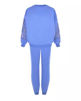 Фиолетовый костюм с кружевной отделкой Alena Akhmadullina