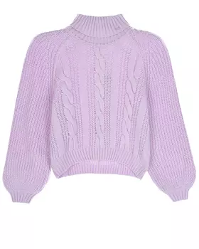 Фиолетовый свитер из смесовой шерсти Emporio Armani детский